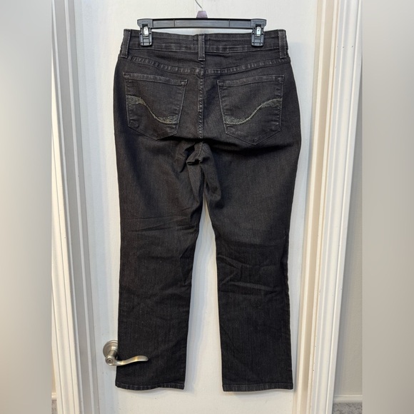 NYDJ Women's Straight Leg Black Jeans Size 10P - Picture 6 of 6